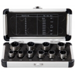 Special Socket Set | Screw extractor | 10 mm (3/8") drive | twist type 9-19 mm | 10 pcs. (20210)