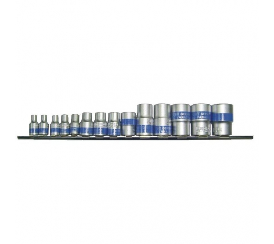1/4" + 3/8" + 1/2" E - Galvučių rinkinys 14vnt. (KR30158014)