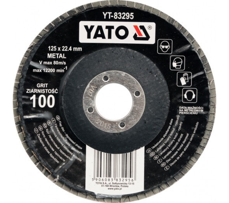 Šlifavimo diskas lapelinis išgaubtos formos 125mm P100 (YT-83295)