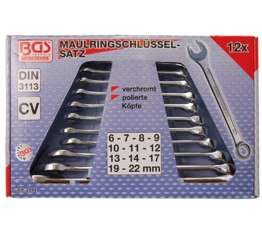 Combination Spanner Set (DIN 3113) | 6 - 22 mm | 12 pcs. (1194)