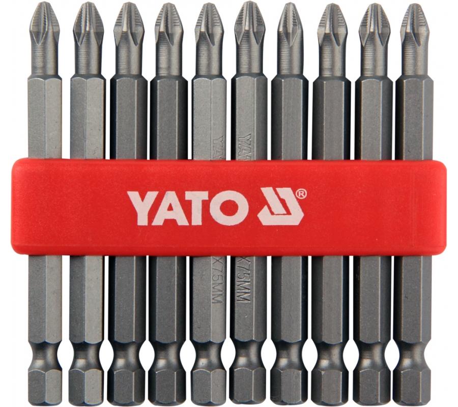 Screwdriver Bit Set, 10 pcs PH2x75 (YT-0480)