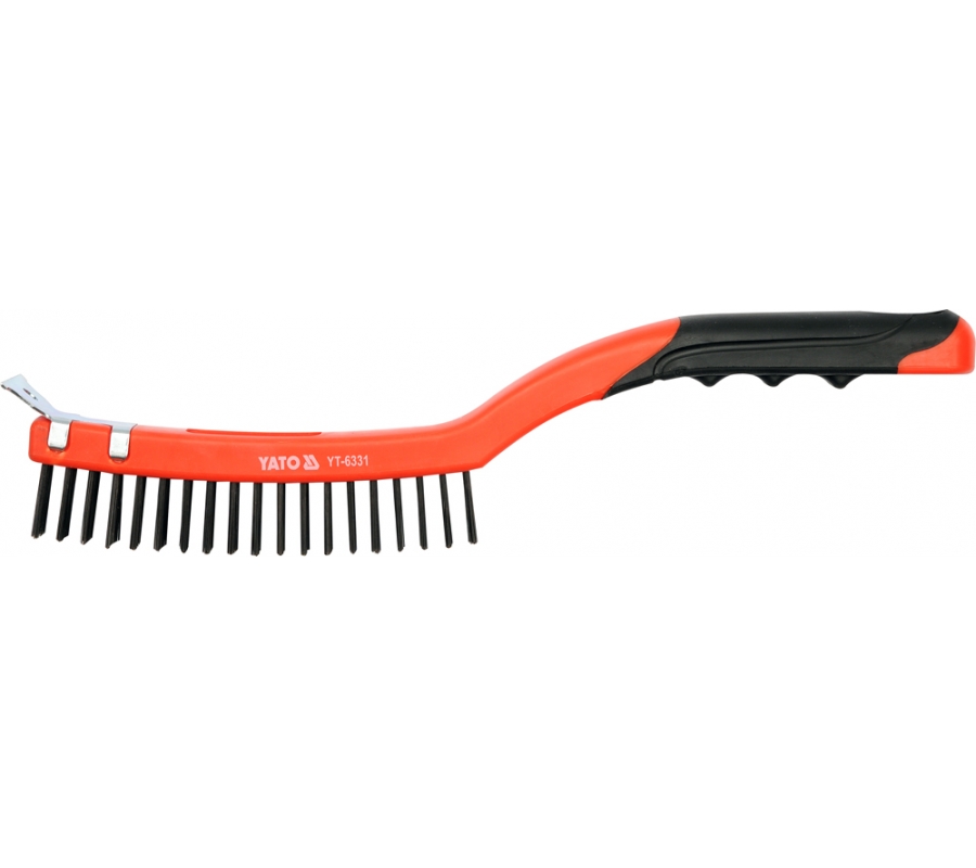 Plastic handle wire brush 3 rows (YT-6331)