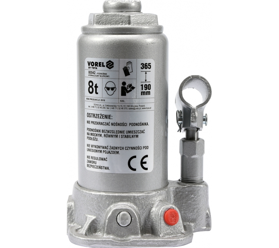 Hidraulinis domkratas 8 t 190- 365 mm TÜV/GS/CE (80042)