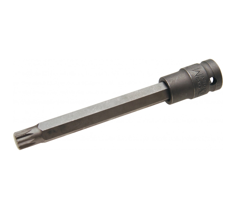 Impact Bit Socket | length 140 mm | 12.5 mm (1/2") drive | Spline (for XZN) | M12 (4463)