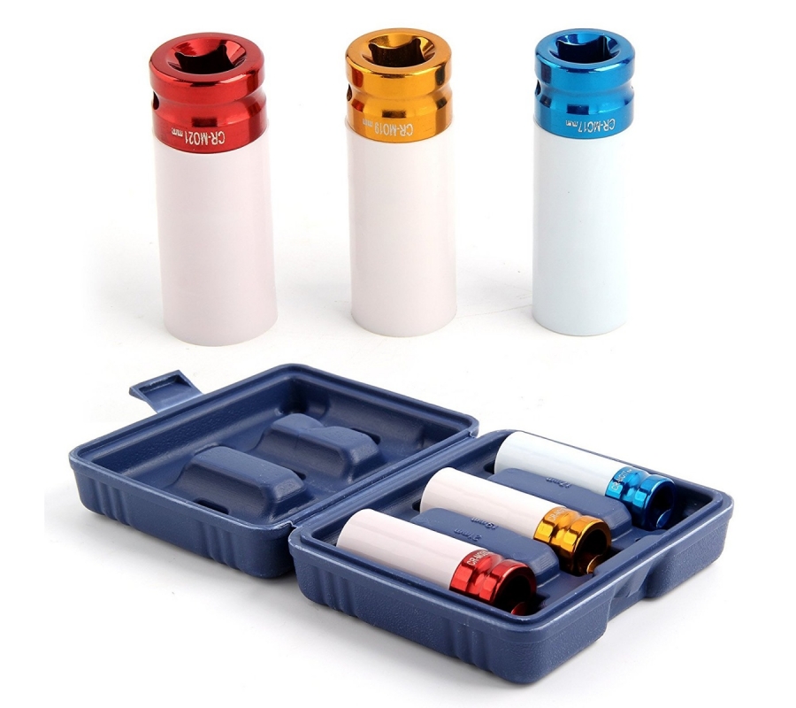 Protective Impact Sockets Set | plastic Cover | | 12,5 mm (1/2") | 17-19-21 mm | 3 pcs (SK7200)