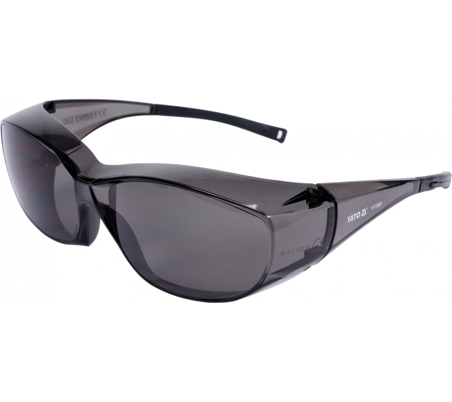GREY SAFETY GLASSES, FIT OVER TYPE (YT-73603)