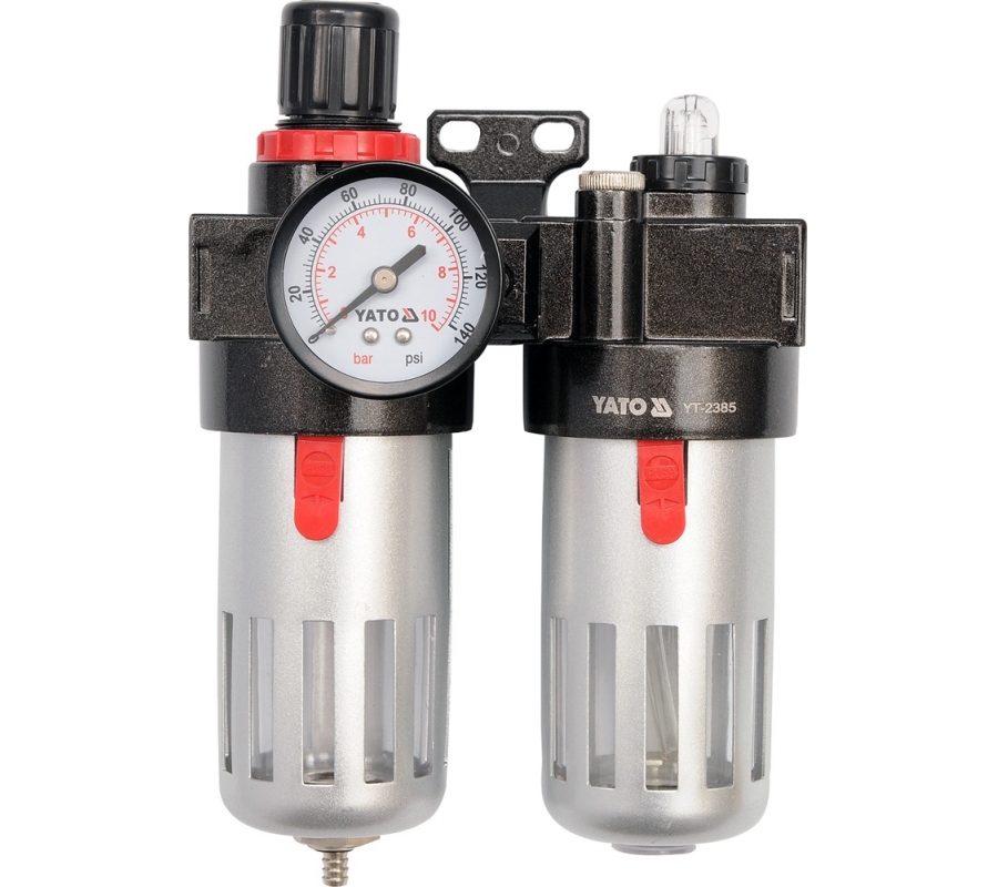 AIR REGULATOR W/LUBRICATIOR,GAUGE&FILTER (YT-2385)