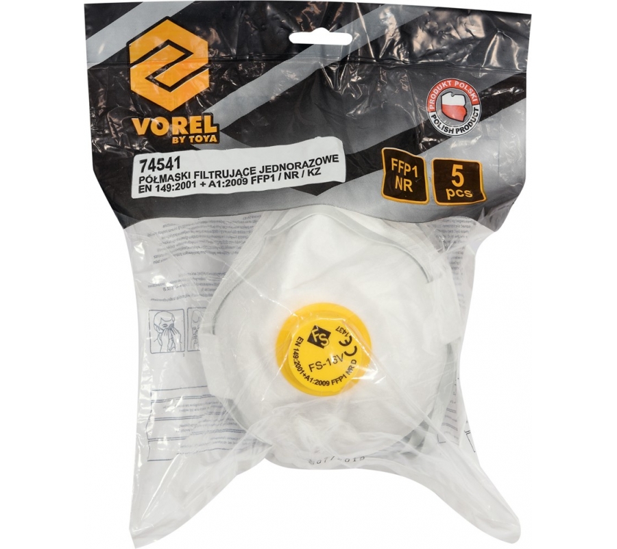 DISPOSABLE DUST MASKS W.VALVE CDC3V 5PCS (74541)