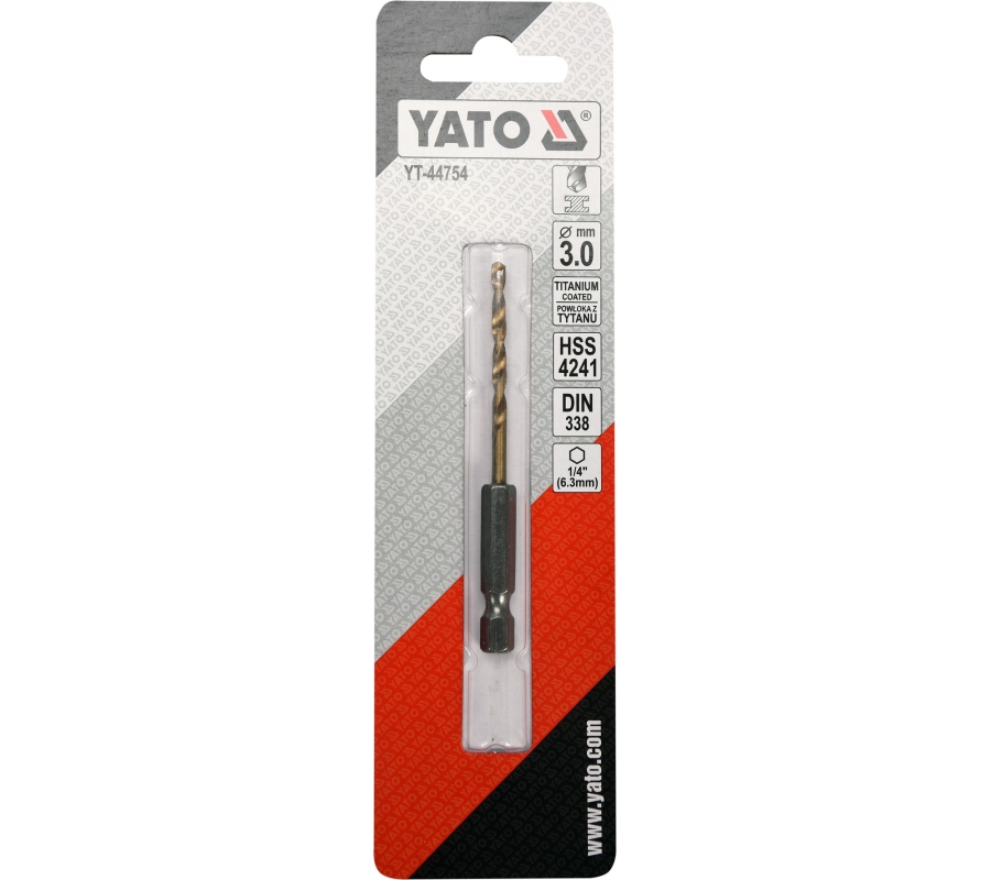 METAL DRILL WITH HEX SHANK 3,0MM TITAN (YT-44754)