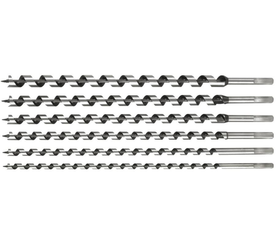 Spiralinių grąžtų rinkinys medžiui | 460 mm / 10-20 mm | 6 vnt. (22466)