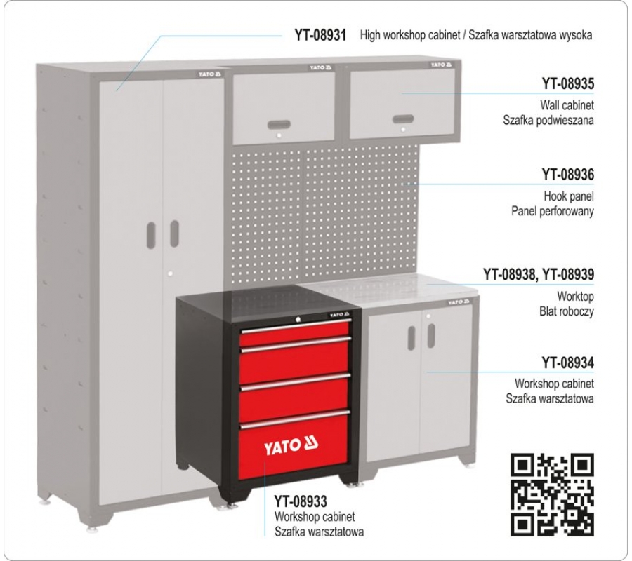 4 Drawer Base Cabinet | 66 x 45.7 x 86.3 cm (YT-08933)