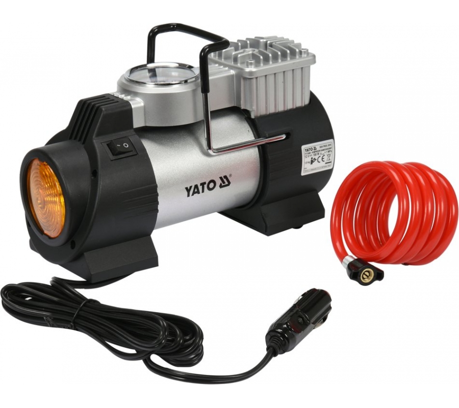 CAR AIR COMPRESSOR WITH LED LIGHT | 12V / 180W (YT-73460)