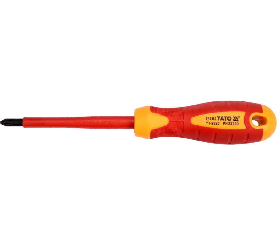 VDE Slot Screwdriver, 1000V PH2x100 mm (YT-2823)