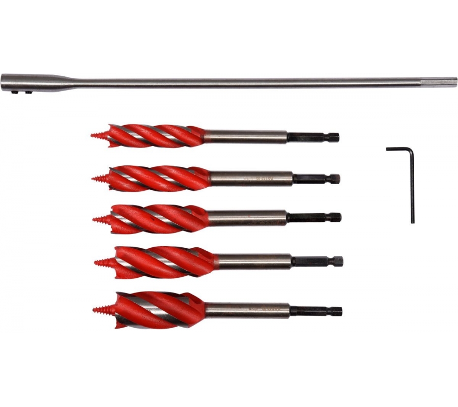 Set of HEX wood drill bits | 16-25 mm | 7 vnt. (YT-44693)