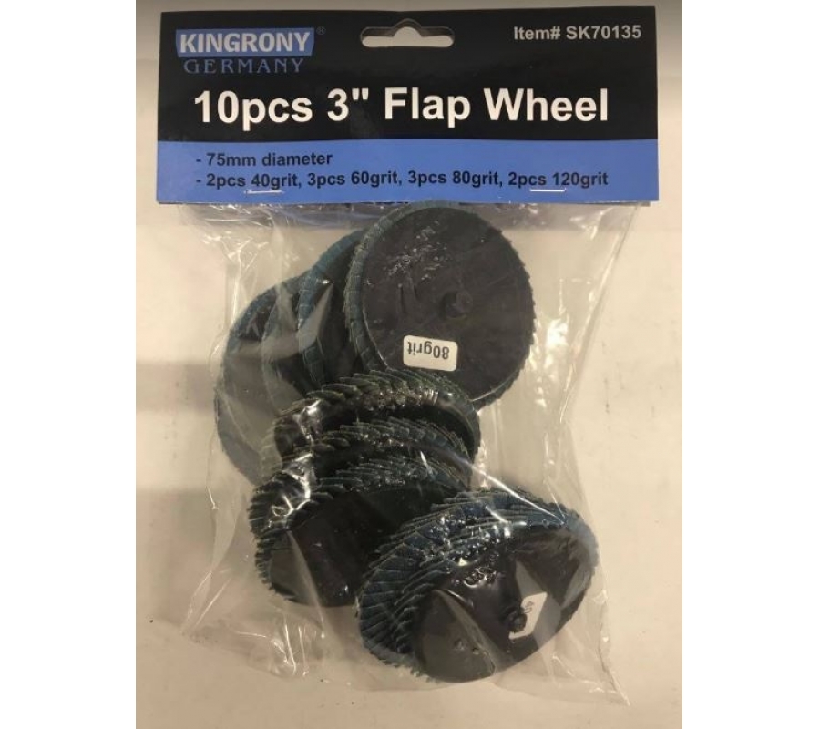 Flap wheel | Ø 75 mm | K 40 / 60 / 80 / 120 | 10 pcs. (SK70135)