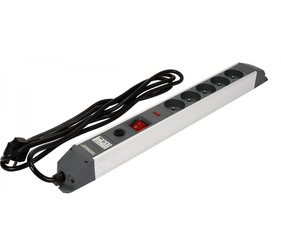 SURGE PROTEC POWER STRIP W.G. 5S 3M ALU (72372)