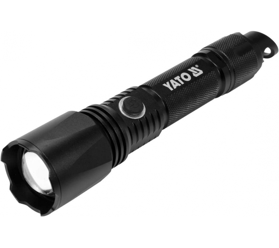 Прочный алюминиевый фонарь | 10W 900LM IP64, LI-ION 3,7V 2200MAH  200M, POWERBANK, ZOOM | Akumuliatorinis (YT-08559)