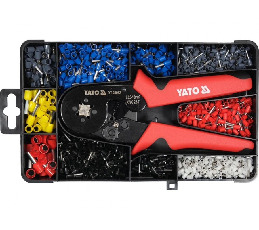 Pliers for crimping connections | with a set of | 0.25 to 10 mm² | 1200 pcs. (YT-23052)