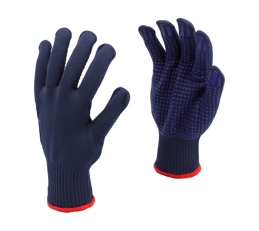 COTTON-POLYESTER GLOVES, PVC DOTS, "PSD" (74104)