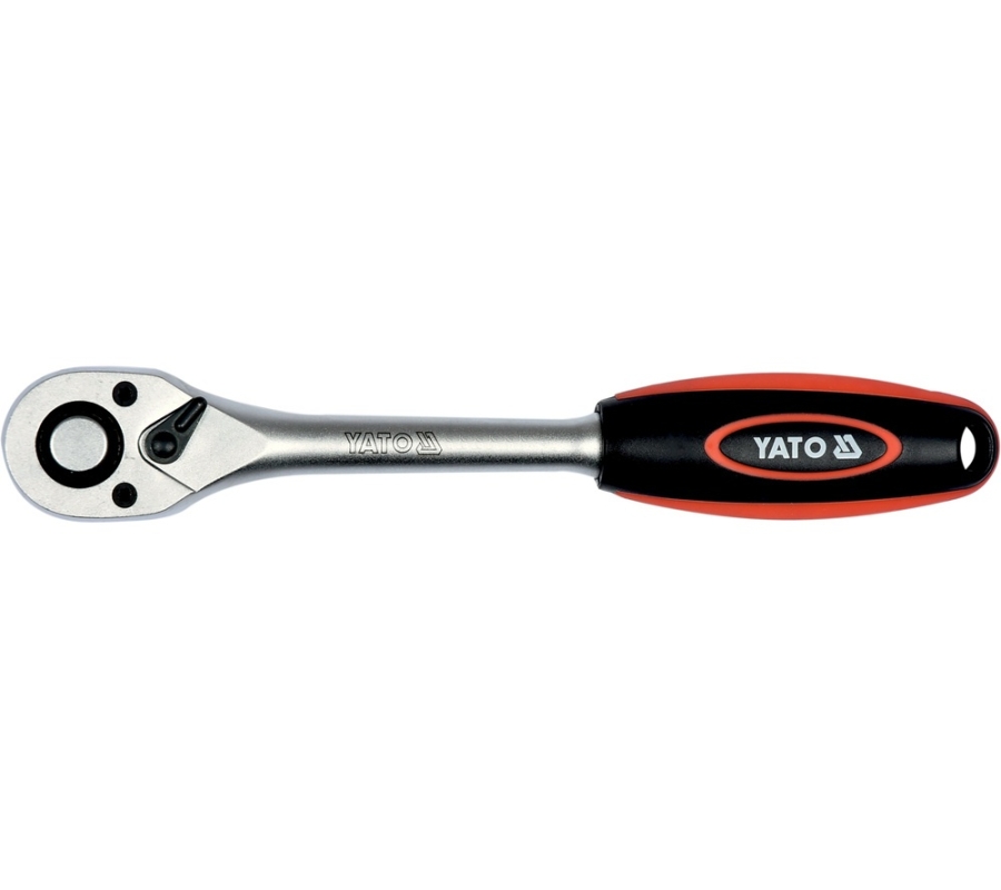 Rankena galvutėms terkšlinė | smulkūs dantukai 90T | 12.5 mm (1/2") (YT-03243)