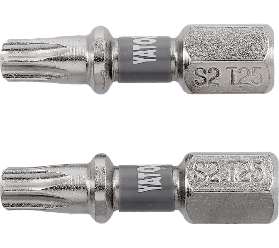 Antgaliai | 6,3 mm (1/4") | S2 Ni | T-Star (Torx) T25 | 2 vnt. (YT-78014)