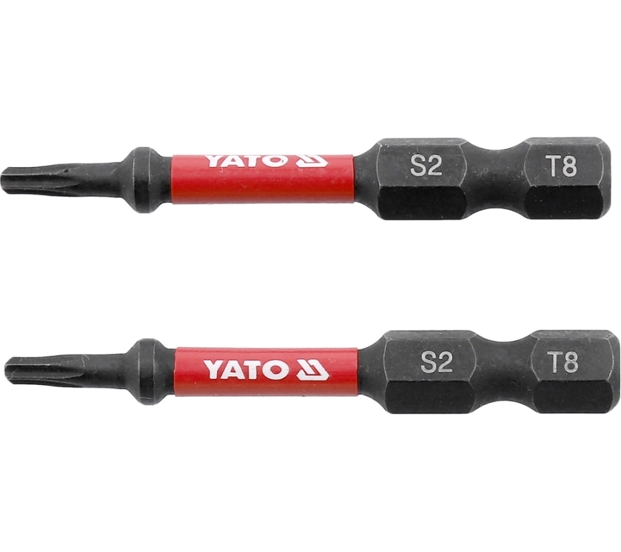 Antgaliai smūginiai | 6,3 mm (1/4") | S2 | T-Star (Torx) T8 | 2 vnt. (YT-78050)