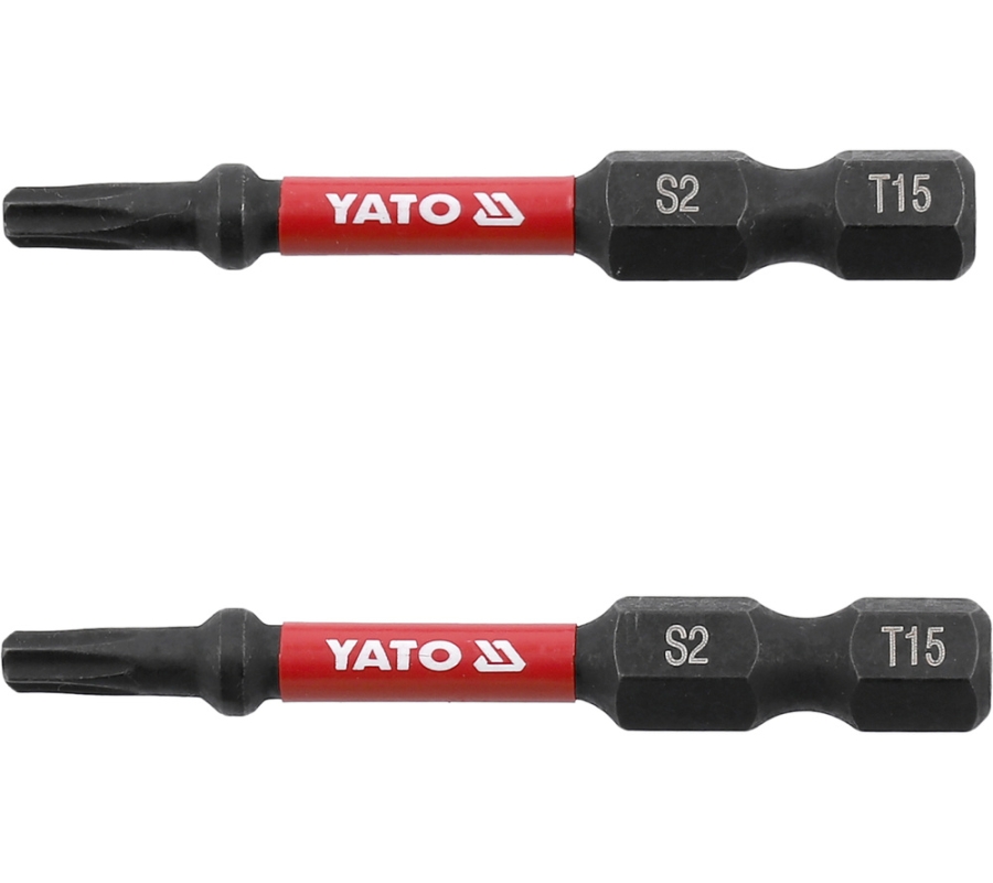 Antgaliai smūginiai | 6,3 mm (1/4") | S2 | T-Star (Torx) T15 | 2 vnt. (YT-78052)