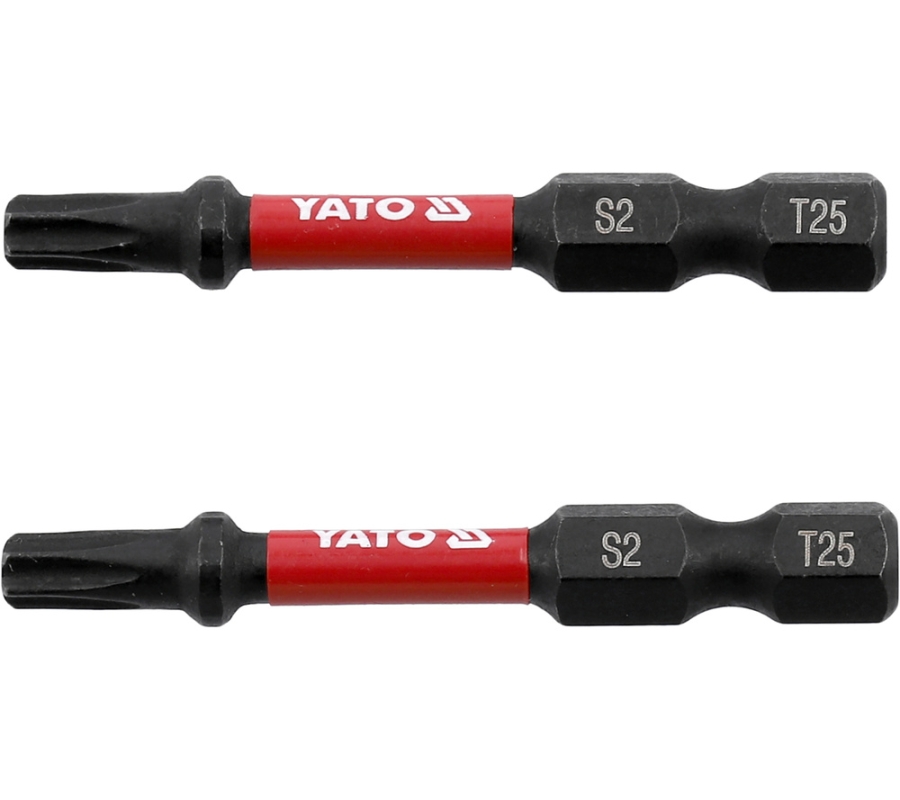 Antgaliai smūginiai | 6,3 mm (1/4") | S2 | T-Star (Torx) T25 | 2 vnt. (YT-78054)