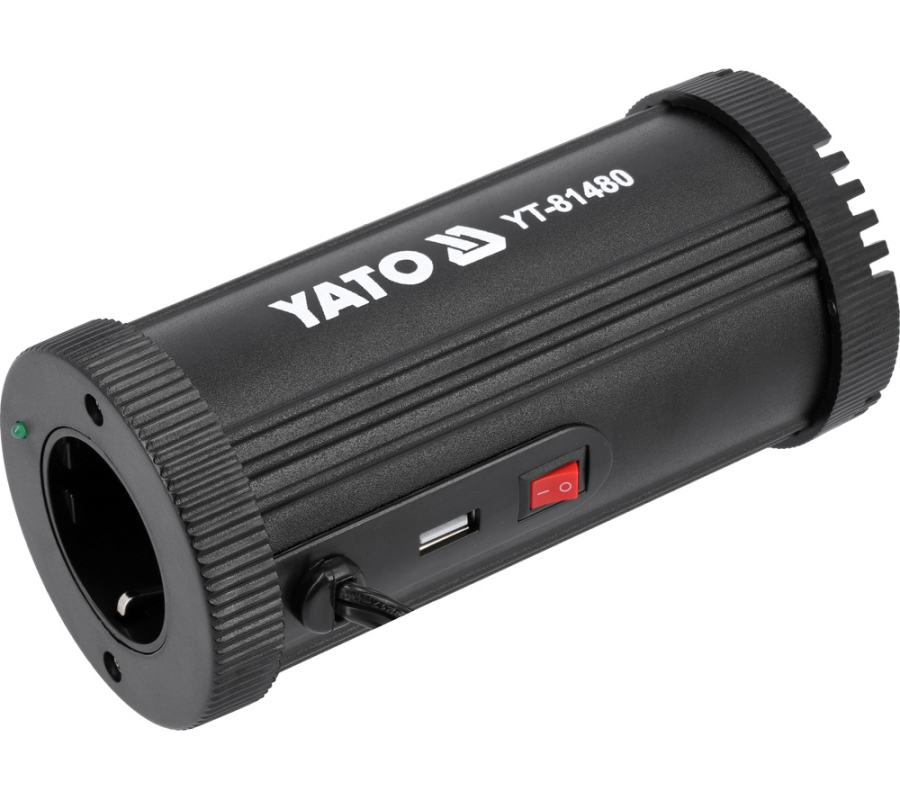 Automobilinis įtampos inverteris | 12V/230V 150W (YT-81480)