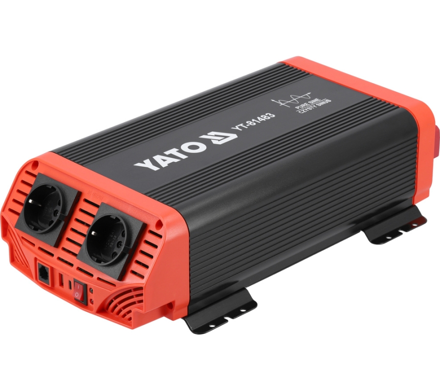 Automobilinis įtampos inverteris | grynas sinusas | 12/230V 1000W (YT-81483)