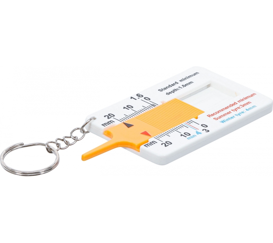 Tyre Tread Depth Gauge | with Keychain | 0 - 20 mm (80726)