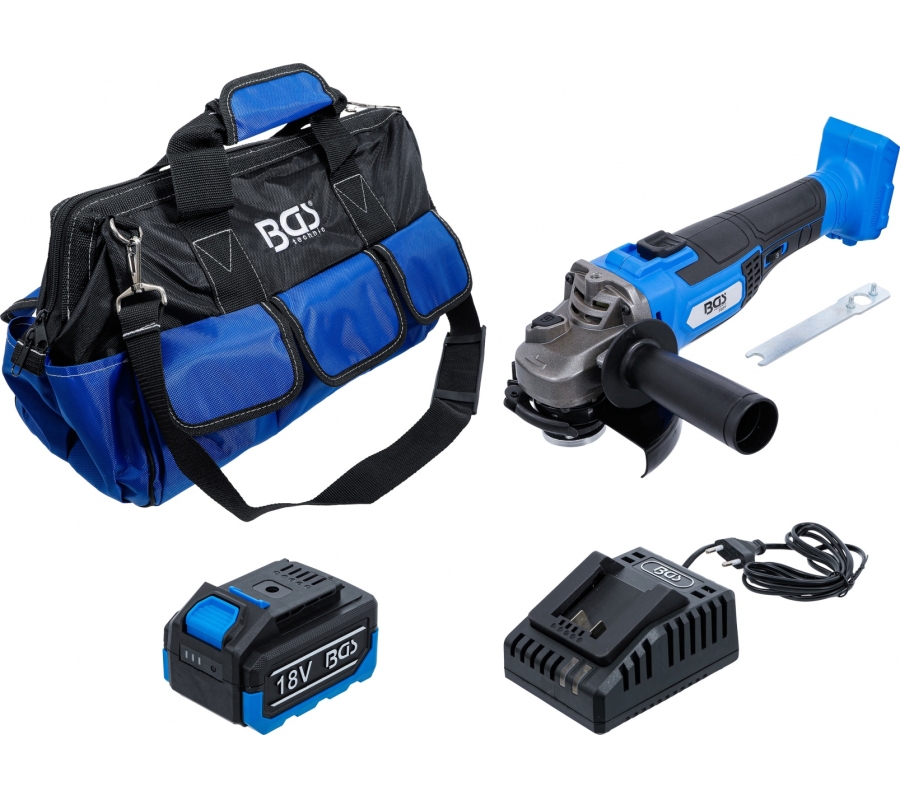 Cordless Angle Grinder Set | brushless | 18 V | with rechargeable Battery and Quick Charger (7396)