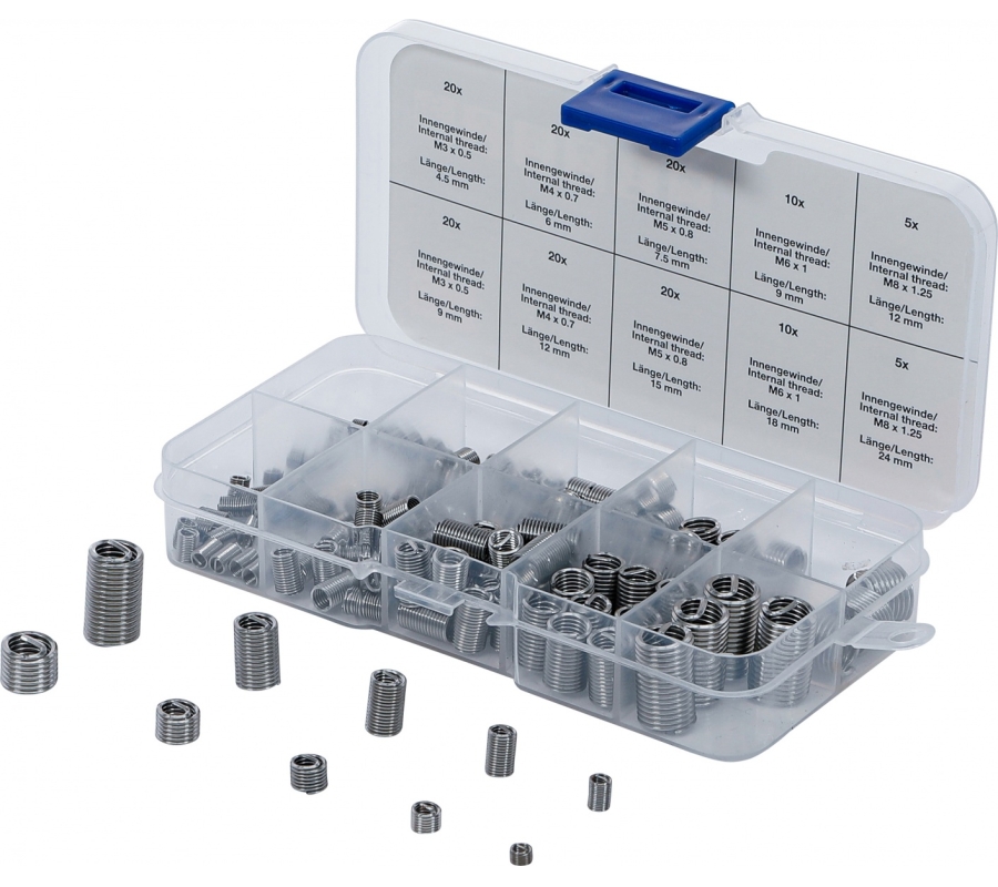 Thread Repair Insert Assortment | Stainless Steel | 150 pcs. (74506)