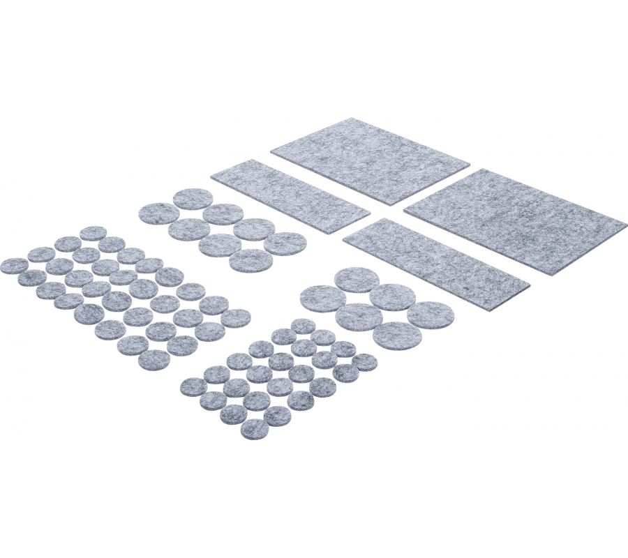 Felt Pads Set | tinged with gray | 80 pcs (80702)