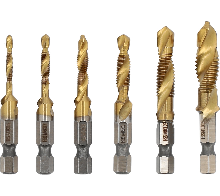 COMBINED DRILL TAPS SET HEX | 6 PCS | M3-M10 (24200)