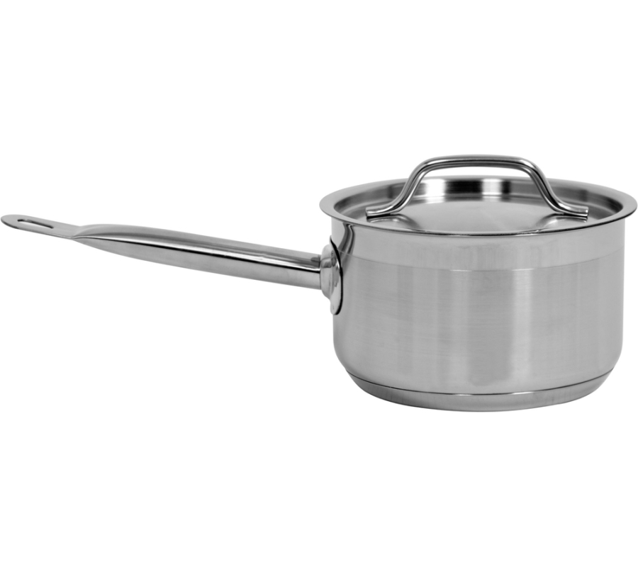 Puodas su rankena ir dangčiu | nerūdijančio plieno | 16 x 9,5 cm | 1,9 l (YG-00060)