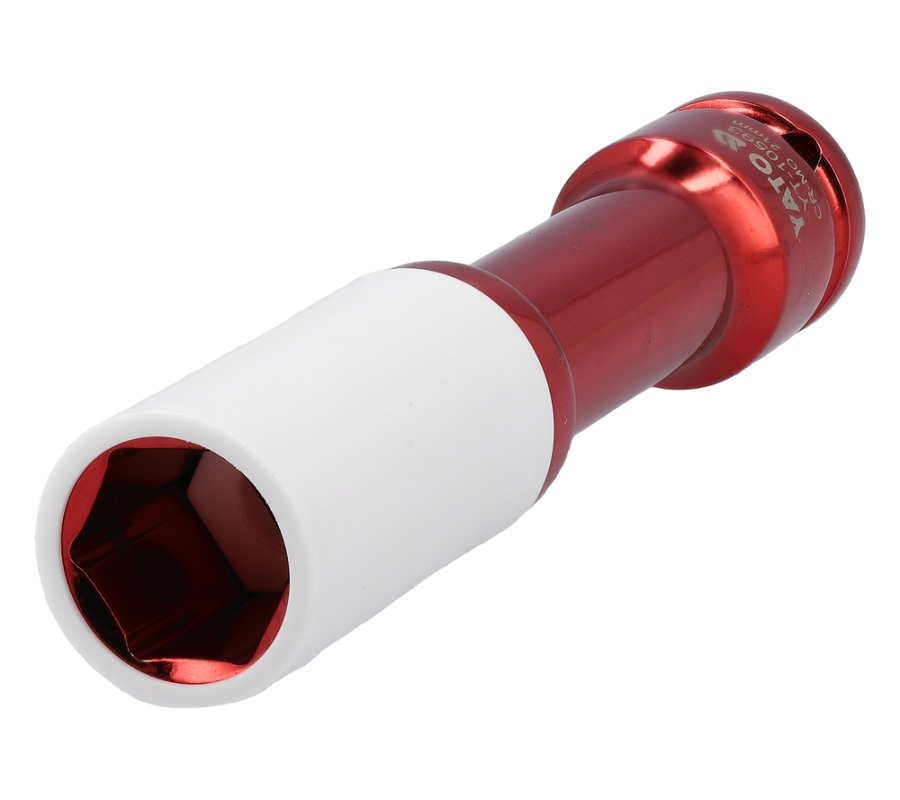 Galvutė smūginė ilga plonasienė prailginta | 150 mm | su plastikine apsauga | 12,7 mm (1/2") | 21 mm (YT-10593)