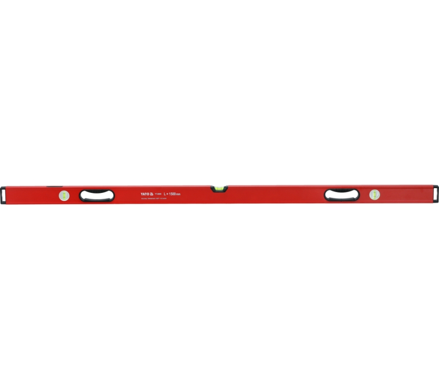 Gulsčiukas aliuminis | BOX level | 1500 mm | su rankenėlėmis | 3 akutės (YT-30085)