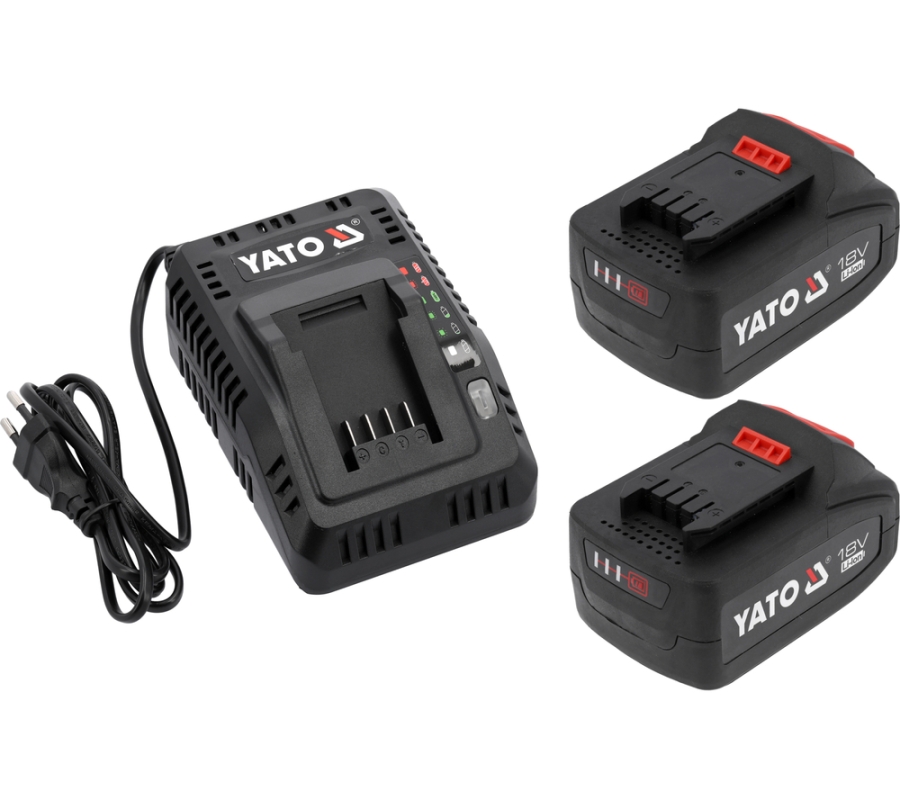 2 x 4.0 Ah baterijų ir greito 4.5A įkroviklio rinkinys | 18V (YT-828510)