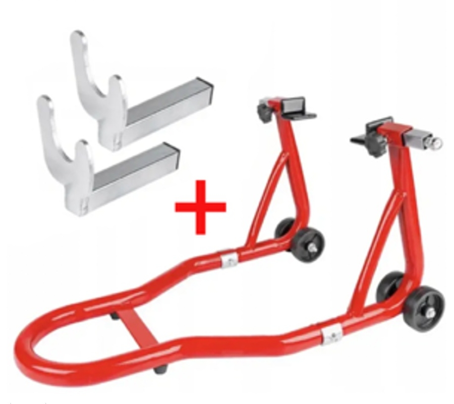 Galinio rato stovas motociklui L formos | 250 kg + papildomas priedas (JC-401)