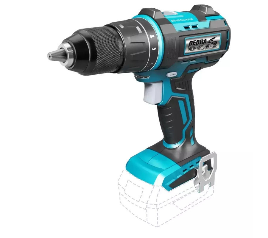 Suktuvas-gręžtuvas, bešepetelinis, akumuliatorinis 18 V, 13 mm, smuginis (DED7142)