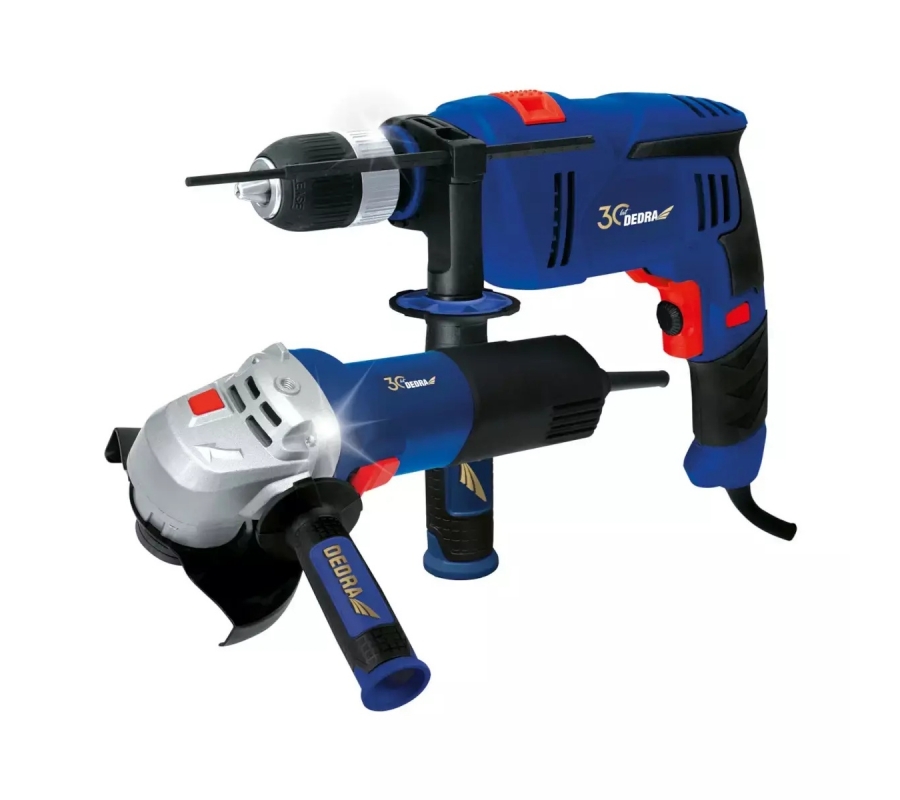 Rinkinys grąžtas 900W+šlifuoklis 125mm 950W (DED7919L3)