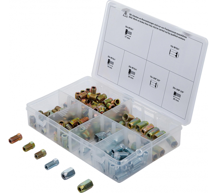 Brake Pipe Fittings, Connecting Nuts and Screws Assortment | 135 pcs. (70341)