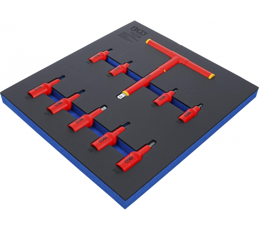 Tool Tray 2/3: VDE Bit Socket Set | 10 mm (3/8") / 12.5 mm (1/2") Drive | Internal Hexagon 4 - 10 mm | 10 pcs. (70216)