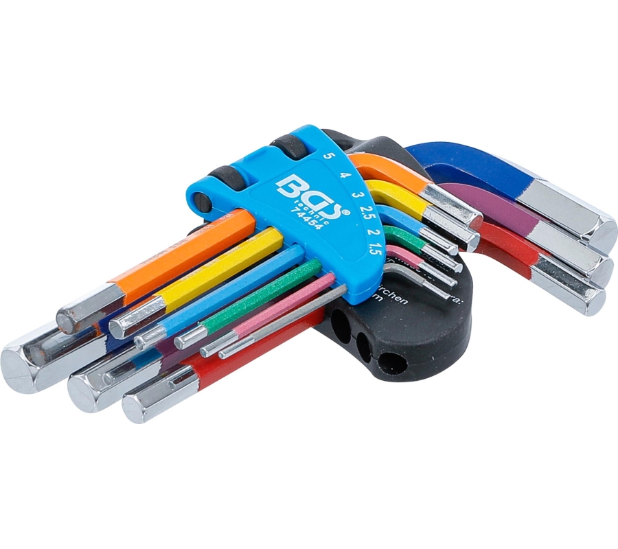L-Type Wrench Set | Multicolour | short | internal Hexagon 1.5 - 10 mm | 9 pcs. (74454B)