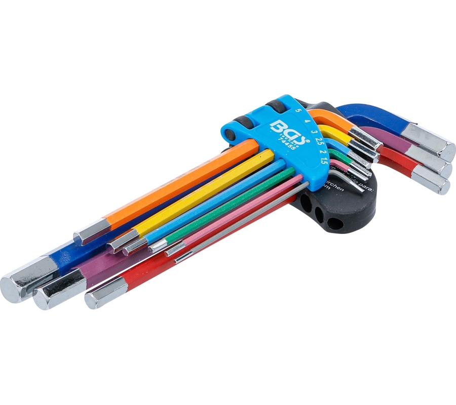 L-Type Wrench Set | Multicolour | internal Hexagon 1.5 - 10 mm | 9 pcs. (74455B)
