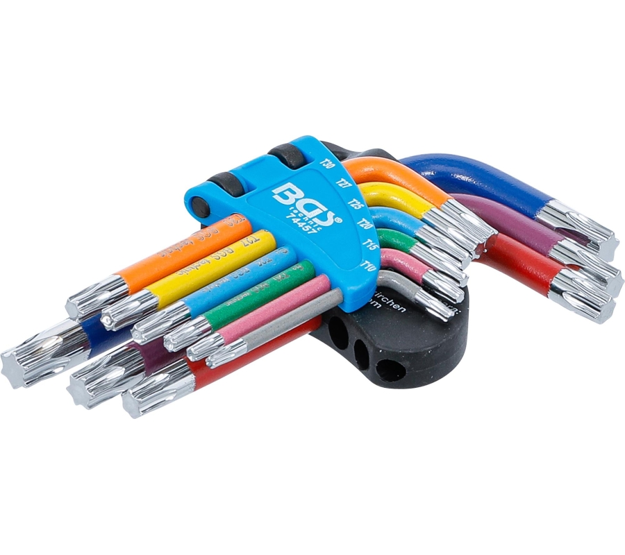 L-Type Wrench Set | Multicolour | short | T-Star (for Torx) T10 - T50 | 9 pcs. (74457B)