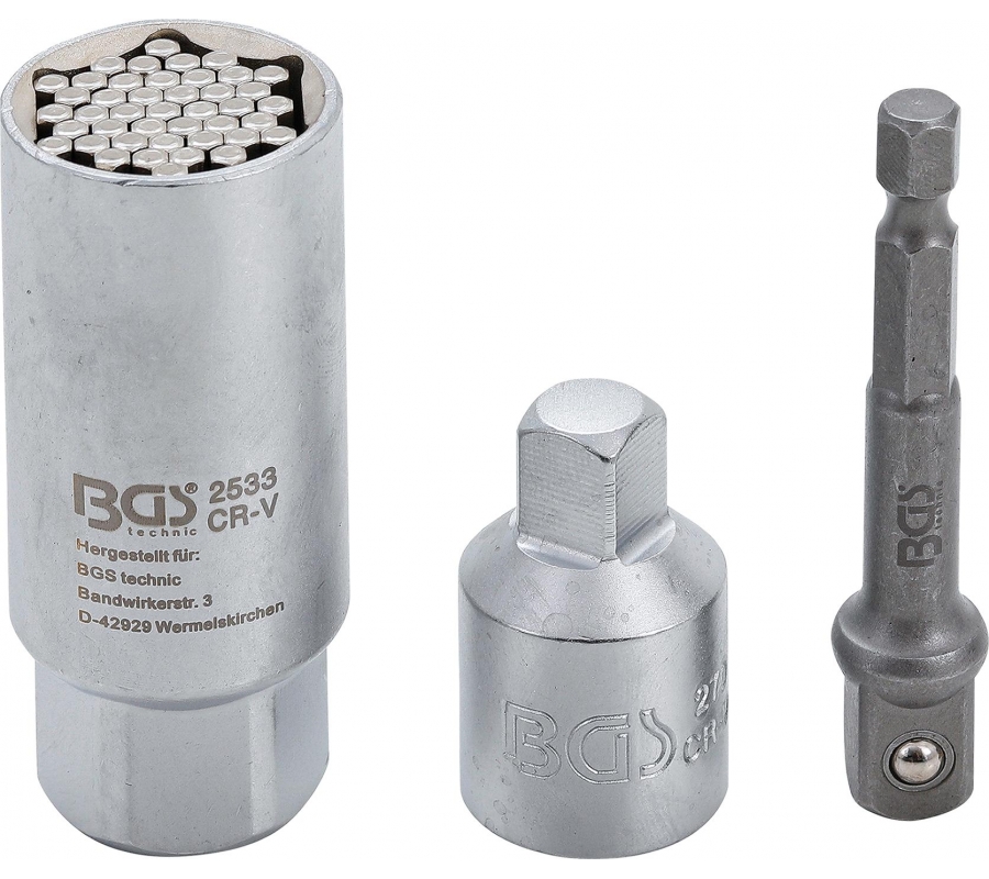 Daugiafunkcinė galvutė su adapterių rinkiniu | 10 mm (3/8") | 9 - 21 mm | 3 vnt. (92533)