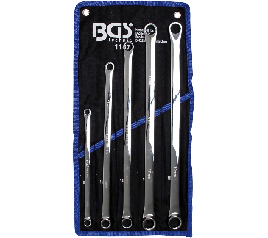 Double Ring Spanner Set | extra long | 8 - 19 mm | 5 pcs. (1187)