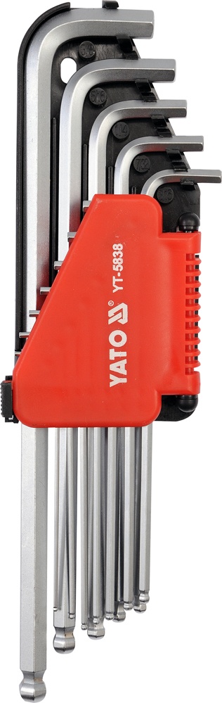 12PCS LONG S.A.E. HEX KEYS WITH BALL  (YT-5837)